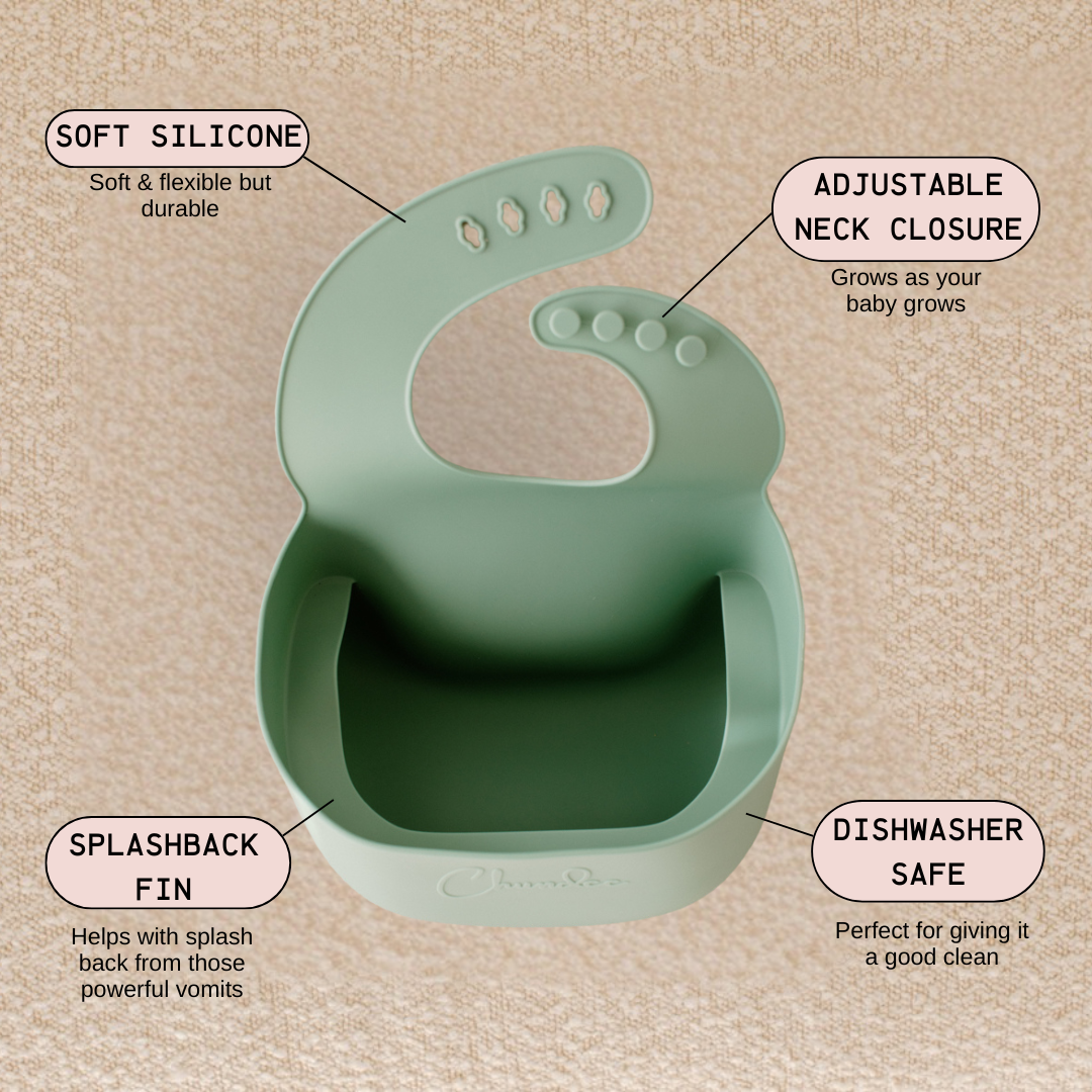 Green Vomit Bucket Bib and Wet Bag